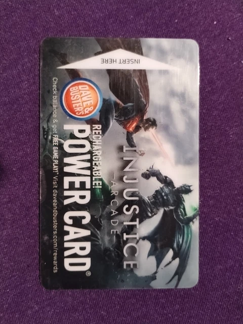 Limited Promo Dave and Busters Power Card Injustice NO VALUE FREE SHIP 2