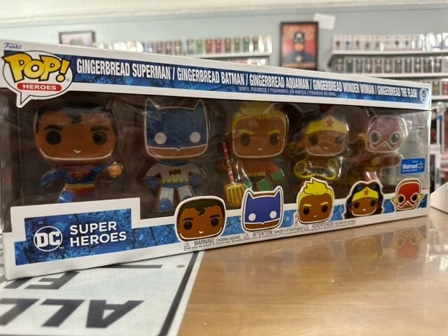 Funko POP DC Super Heroes - WALMART EXCLUSIVE GINGERBREAD  5 PACK - Superman Bat