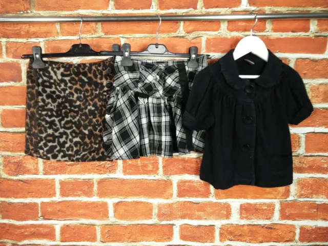 Girls Bundle Age 6-7 Years 100% Next Skirt Top T-Shirt Leopard Tartan Kids 122Cm