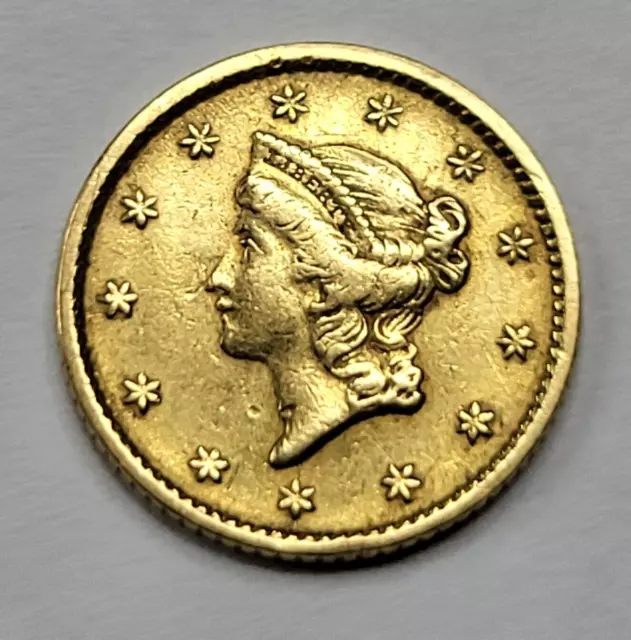 1852 $1 Liberty Head Gold Dollar Type 1 XF/AU Civil War Era Gold Coin *F880