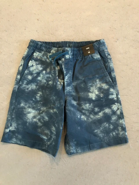 Vans Shorts Boy's Medium New Range Elastic Waist Tie-Dye Teal