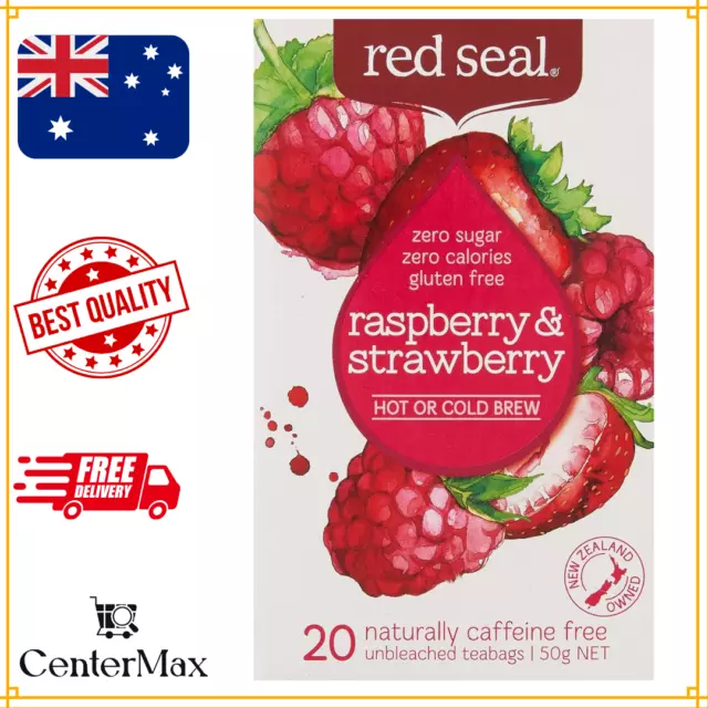 Red Seal Raspberry and Strawberry Hot and Cold Brew, 20 Tea Bags