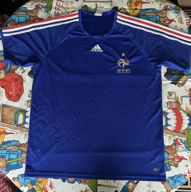 Retro France National Team 2006-2007 Large Mens Adidas Climalite Training Shirt