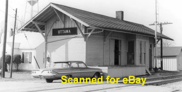 Ottawa Putnam Co. Ohio Detroit Toledo Ironton DT&I Railroad Depot 1964 Negative