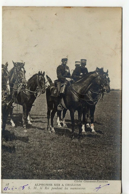 CHALONS SUR MARNE - Marne - CPA 51 - Militaires - Alphonse XIII au camp en 1905