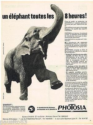 PUBLICITE ADVERTISING  1965   THE ELEPHANT 