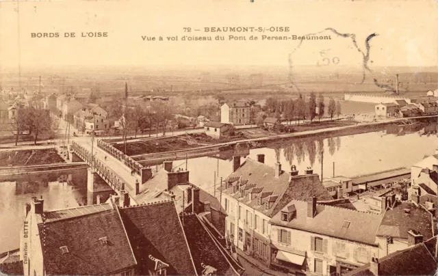 CPA-Beaumont-sur-Oise vue à vol d'oiseau du pont de Persan Beaumont (126391)