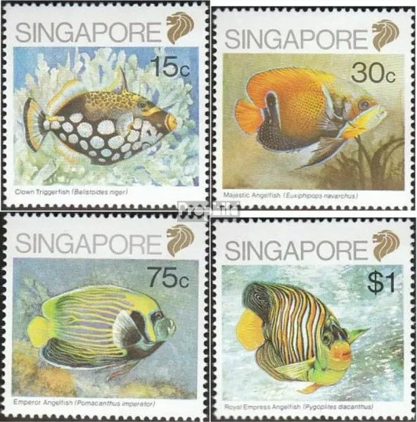 Singapore 579-582 mint never hinged mnh 1989 marine fish