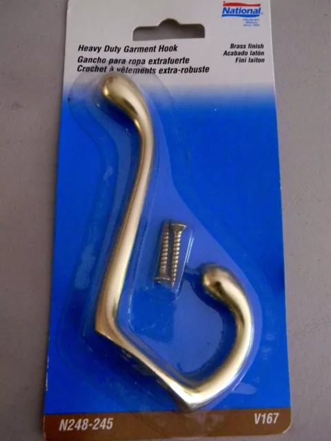 Heavy Duty Garment Hook- Brass V167