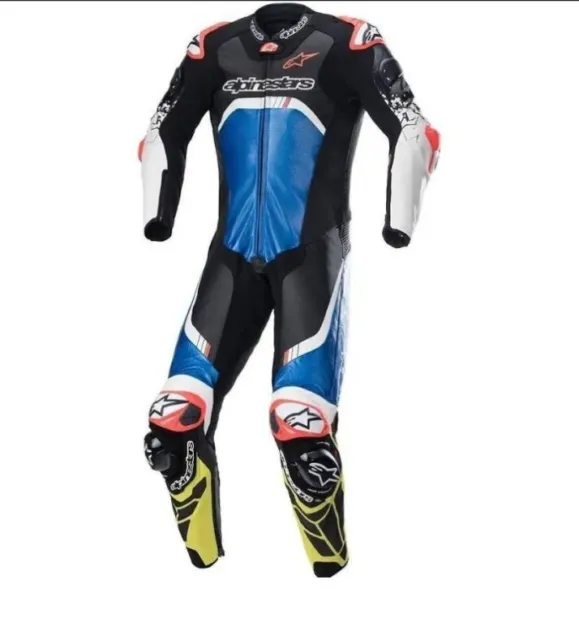Men's Alpinestars Leather Motorcycle Suit MotoGP Motorbike StreetRacing Gear.