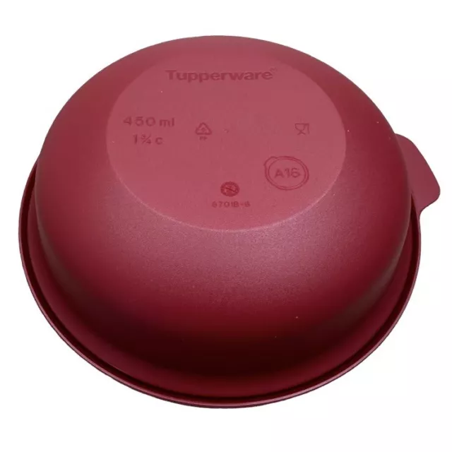 Tupperware Aloha Bowl with Lid 450ml Burgundy Serving Brand New