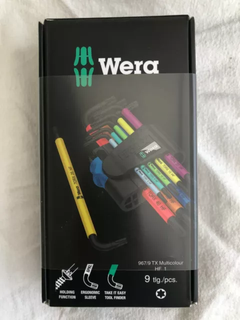 Wera 967/9 TX Multicolor HF 1 L-Key Torx Set with Holding Function 9 Pieces