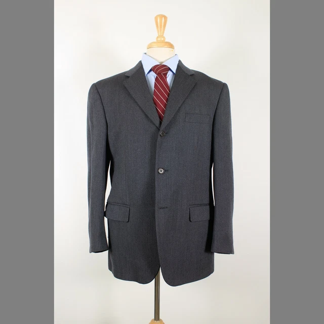 Missoni 42R Gray Solid 100% Wool 3-Button Mens Sport Coat Blazer Jacket