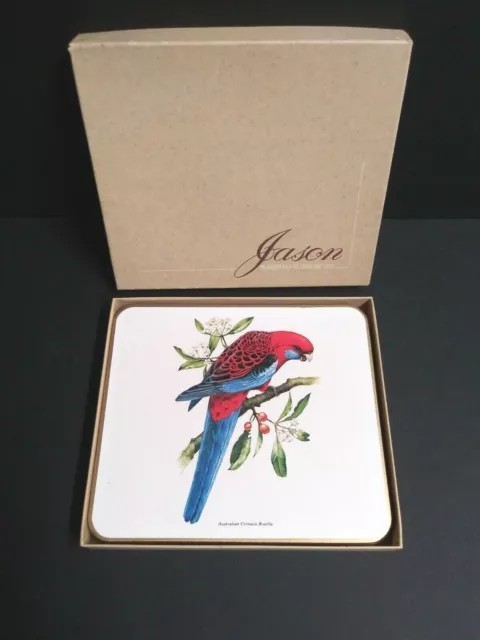 Jason Vtg Australian Bird Coasters Placemats of Distinction (Set of 6) w/ Box Lg