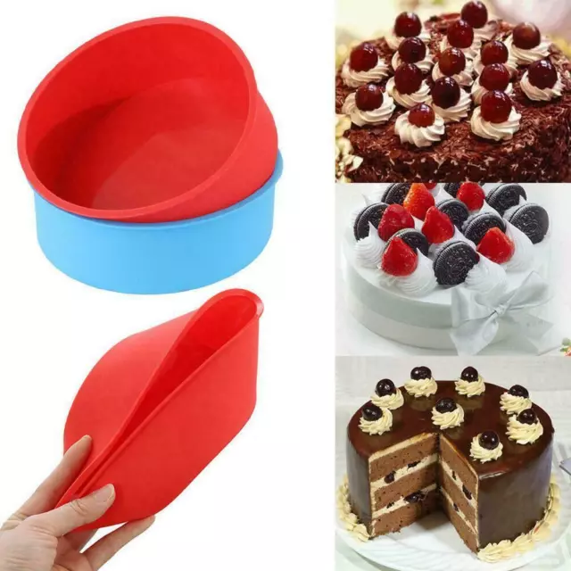 Silicone Round Cake Bread Mold Muffin Mould Bakeware Tool Baking Tray I1C0