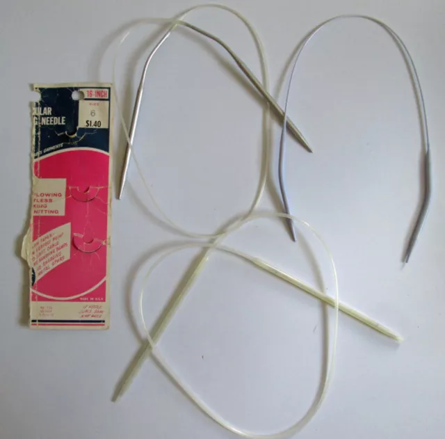 Sears Aluminum Circular Knitting Needles, size 8, 29