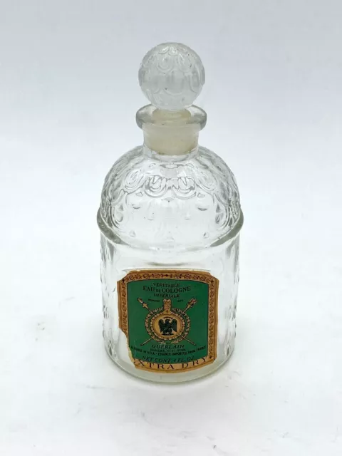 Vintage Guerlain Paris Bee Glass Perfume Bottle Eau de Cologne Imperiale Stopper