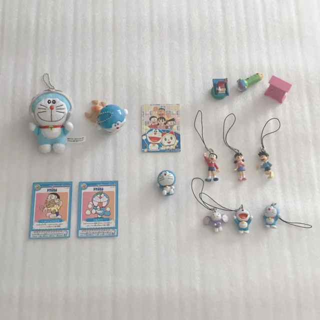 Doraemon Character Keychain Mascot Figure Toy Secret Tool Sticker Card Set of 15