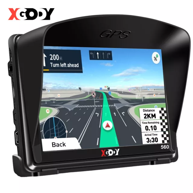 XGODY 5 Inch Truck Car GPS Navigation Sat Nav 8GB ROM 256MB HGV Free UK & EU Map