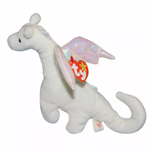 TY Beanie Baby - MAGIC the White Dragon (4th Gen hang tag) (7 inch) - MWMTs