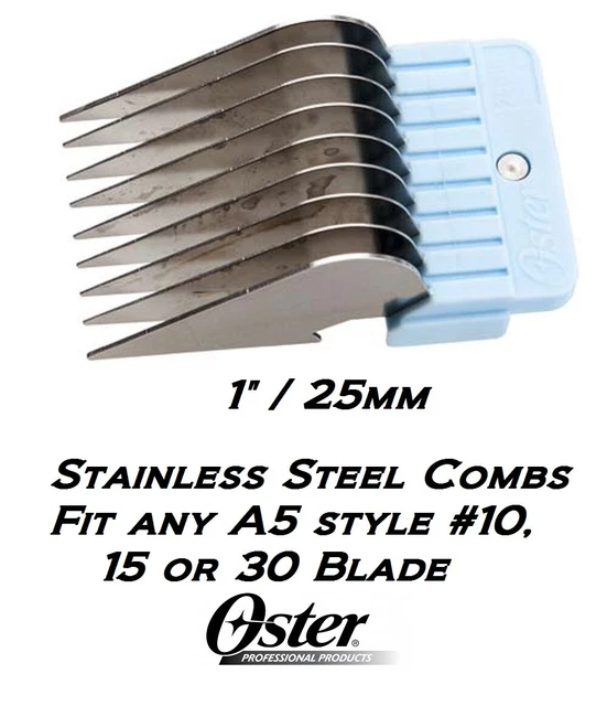 OSTER STAINLESS STEEL Attachment Guard GUIDE 25mm COMB*Fit A5,Andis AGC