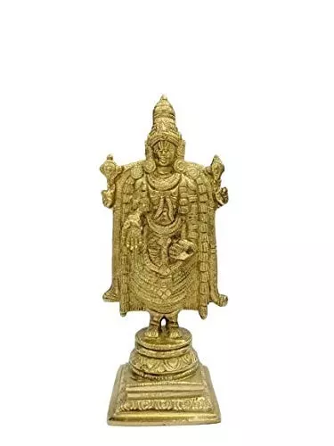 Brass Tirupati Balaji Idol Figurine Statue For Home Office Temple Decor