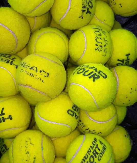 25 Used Tennis balls - Head Tour, Dunlop, Wilson etc - Machine washed