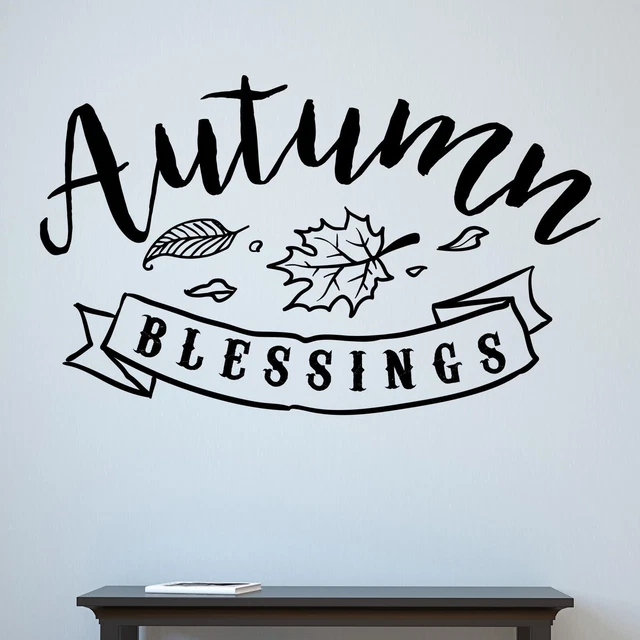 Autumn Blessings v2 Wall Sticker Decal Quote Home Family Kitchen Décor