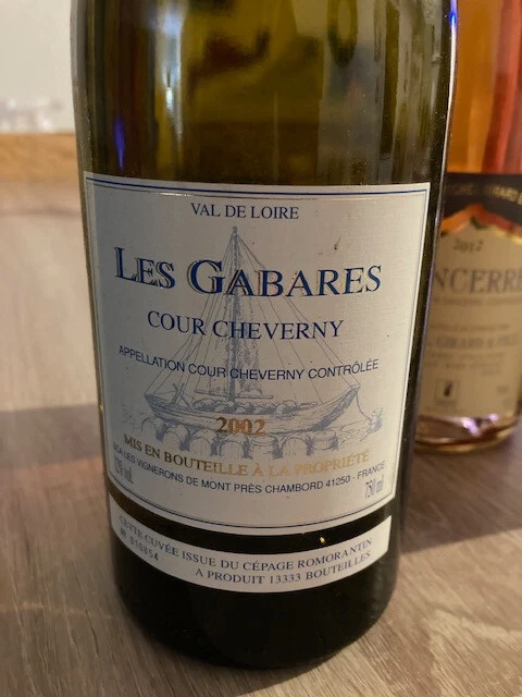 VIN BLANC: Val de LOIRE "Les GABARES" COUR CHEVERNY 2002 Quantité 5