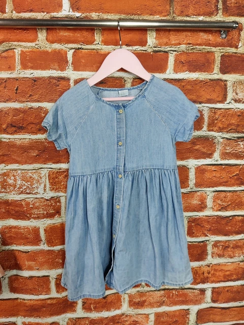 Pacchetto Ragazze Età 3-4 Anni 100% H&M Bel Set Abito Da Festa Denim Floreale 104Cm 2