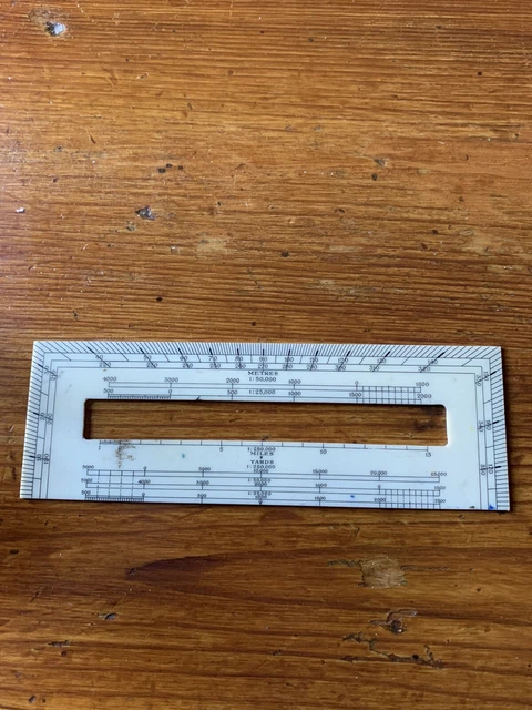 WW2 ARMY FIELD Gear 6 Inch Rectangular Scale Rule & Protractor Ivorine ...