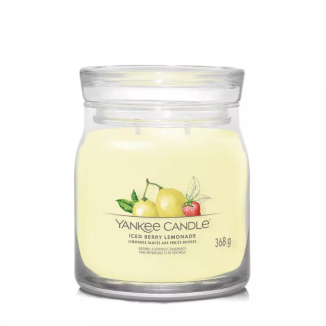 Bougie signature limonade glacée modèle moyen verre 9.3 cm Yankee Candle