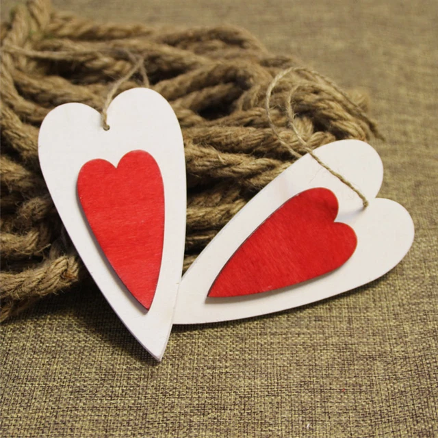 10 piezas astillas de madera de amor adornos colgantes decoraciones de natividad hazlo tú mismo rebanada