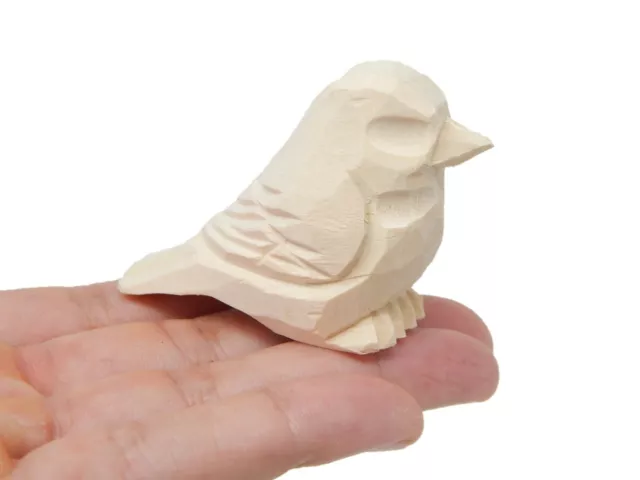 Bird Small Unfinished DIY Wood Figurine House Pet Blank Fowl Art Craft Statue