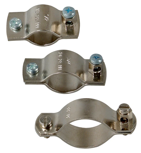 Kopp Erdungsrohrschelle Für Kupferrohr | Mit Schutzleiteranschluss Bis 25 Mm² | 1 Zoll Ø 33,7 Mm