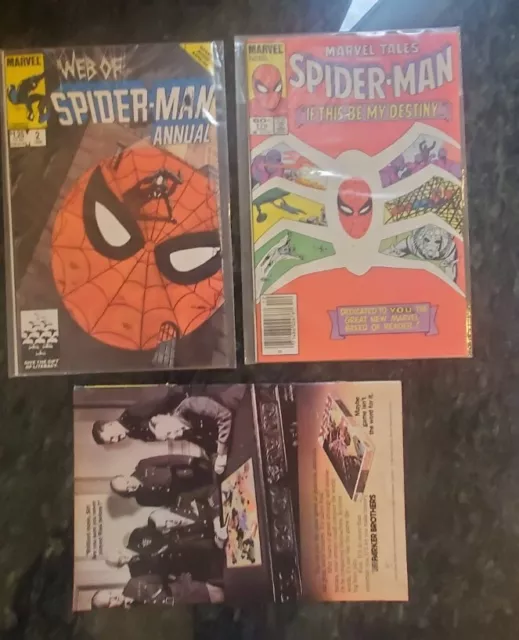 SPIDERMAN LOT Marvel Tales #170 FN+, Web of SM Annual #2 Vf, Amazing #262 (FR)