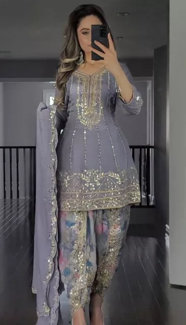 Dress Bollywood Suit Pakistani Indian Wedding Dhoti Top Salwar Kameez Party Wear