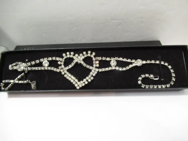 Rhinestone Vintage Prong Set Fancy Prom Wedding Gift Necklace 1960'S