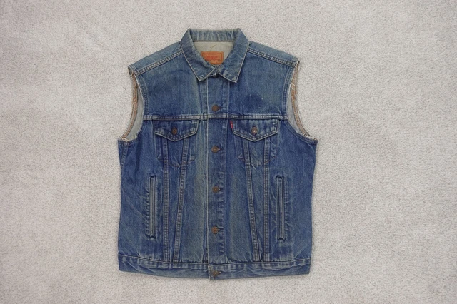 Levi's Denim Trucker Vest Adult 40 Blue Type 3 Jacket France Men's 70370 Men's
