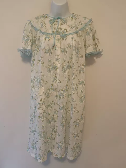 Vintage 1950s S Blue Floral two layer Negligee Patolaine Lingerie of Refinement