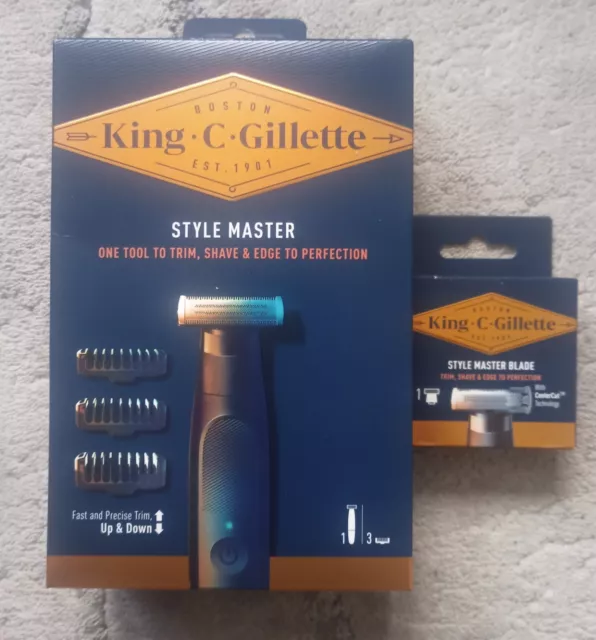 TONDEUSE KING C GILLETTE STYLE MASTER + 3 SABOTS  + 1 Lame supplémentaire - Neuf