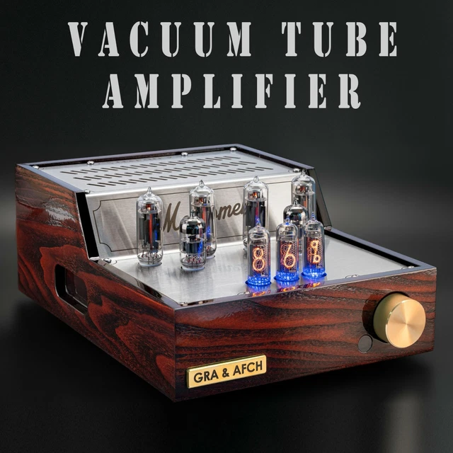 VAT219 2CHANNEL VACUUM Tube Power Amplifier with Nixie Tube display