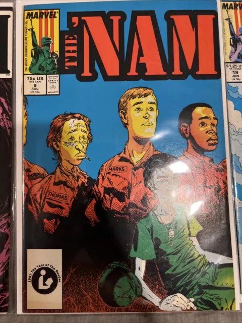 The Nam # 8 # 9 # 19 Marvel War Comic Doug Murray Vg 3