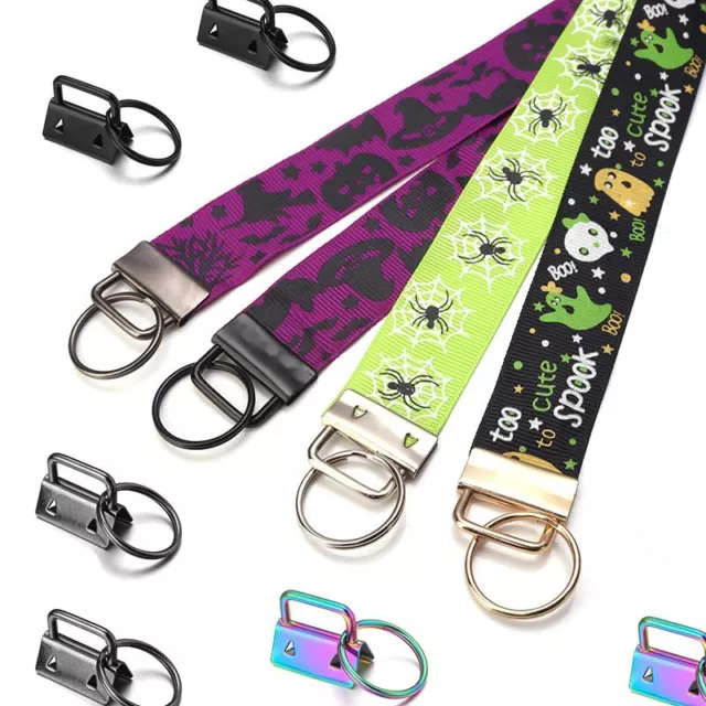 Key Fob keychain Split Ring Wrist Wristlets Cotton leather Clip Connectors 10Pcs