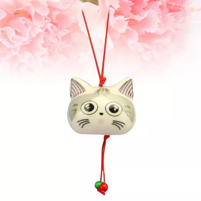 Cartoon Ceramic Wind Chimes Cat Hanging Bell Outdoor Indoor Door Animal