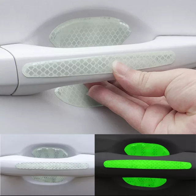 8x Luminous Auto Car Door Handle Bowl Sticker Protector Anti Scratch Cover Trims