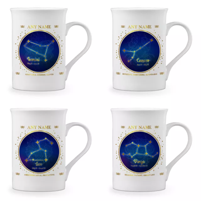 Personalised Any Name Zodiac Sign Constellation Astronomy Fine Bone China Mug