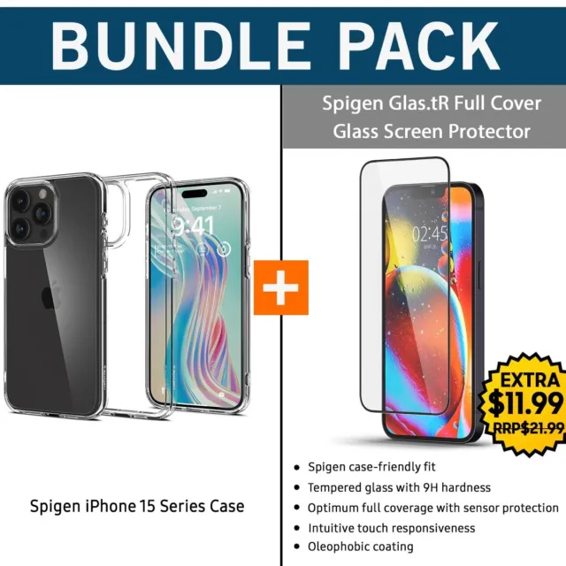 For Apple iPhone 15/ Pro/ Max/ Plus Case SPIGEN Ultra Hybrid Clear Bumper Cover 2