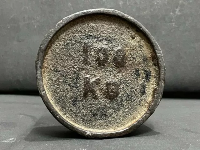 Old Vintage Cast Iron Round Shape British Time Mercantile Measuring Weight Scale