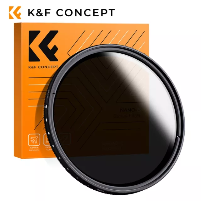 K&F Concept Neutraldichtefilter ND Filter Einstellbar von ND2 bis ND400 37-82mm